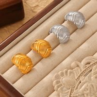1 Pair Casual Simple Style Commute Quadrilateral Round Leaves Hollow Out Inlay 304 Stainless Steel Artificial Pearls 18K Gold Plated Drop Earrings main image 10