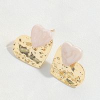 1 Pair Vintage Style Simple Style Commute Heart Shape Copper 14K Gold Plated Ear Studs main image 7