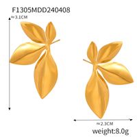 1 Pair Casual Simple Style Commute Quadrilateral Round Leaves Hollow Out Inlay 304 Stainless Steel Artificial Pearls 18K Gold Plated Drop Earrings sku image 6