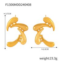 1 Pair Casual Simple Style Commute Quadrilateral Round Leaves Hollow Out Inlay 304 Stainless Steel Artificial Pearls 18K Gold Plated Drop Earrings sku image 8