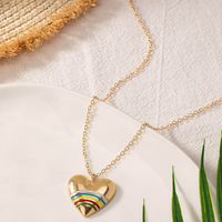 Wholesale Jewelry Simple Style Classic Style Heart Shape Iron Zinc Alloy Pendant Necklace main image 3