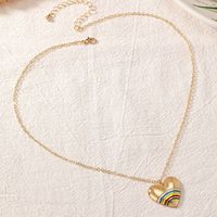Wholesale Jewelry Simple Style Classic Style Heart Shape Iron Zinc Alloy Pendant Necklace sku image 1