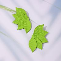 1 Piece Simple Style Leaf Layered Alloy Ear Studs sku image 3