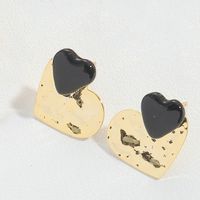 1 Paar Vintage-Stil Einfacher Stil Pendeln Herzform Kupfer 14 Karat Vergoldet Ohrstecker sku image 3