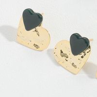 1 Pair Vintage Style Simple Style Commute Heart Shape Copper 14K Gold Plated Ear Studs sku image 6