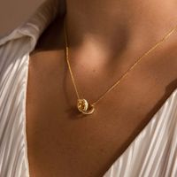 201 Stainless Steel 304 Stainless Steel Gold Plated Casual Simple Style Plating Asymmetrical Pendant Necklace main image 6