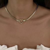 304 Stainless Steel 18K Gold Plated Classic Style Streetwear Hollow Out Heart Shape Necklace main image 3