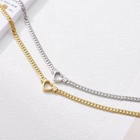 304 Stainless Steel 18K Gold Plated Classic Style Streetwear Hollow Out Heart Shape Necklace main image 7