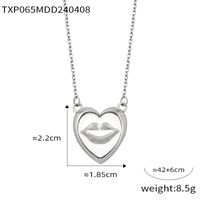 304 Stainless Steel Artificial Pearl 18K Gold Plated Simple Style Artistic Enamel Plating Inlay Lips Round Heart Shape Artificial Pearls Earrings Necklace main image 10