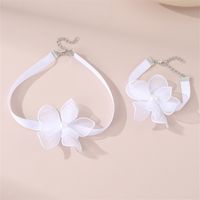 Beach Sweet Simple Style Flower Polyester Inlay Pearl Women's Bracelets Necklace sku image 1