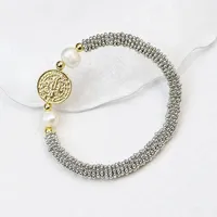 Wholesale Elegant Vintage Style Luxurious Round Copper Pearl Plating Bracelets sku image 2