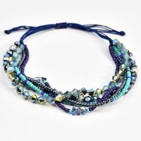 Simple Style Classic Style Color Block Artificial Crystal Gravel Seed Bead Beaded Braid Women's Bracelets sku image 1