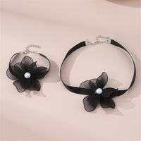 Beach Sweet Simple Style Flower Polyester Inlay Pearl Women's Bracelets Necklace sku image 3