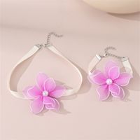 Beach Sweet Simple Style Flower Polyester Inlay Pearl Women's Bracelets Necklace sku image 5