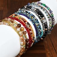 Estilo Simple Estilo Clásico Bloque De Color Cristal Artificial Grava Cuenta De Semillas Con Cuentas Trenza Mujeres Pulsera main image 6