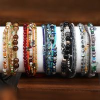 Simple Style Classic Style Color Block Artificial Crystal Gravel Seed Bead Beaded Braid Women's Bracelets main image 2
