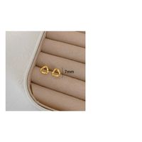 1 Pair Simple Style Solid Color Plating Sterling Silver Gold Plated Ear Studs main image 3