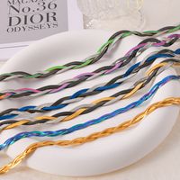 304 Stainless Steel 18K Gold Plated Casual Simple Style Layered Plating Chain Solid Color Rings Earrings Necklace main image 3