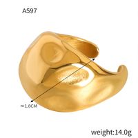 304 Stainless Steel 18K Gold Plated Casual Simple Style Layered Plating Chain Solid Color Rings Earrings Necklace main image 7