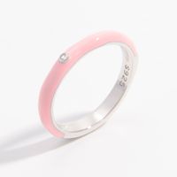 Sterling Silver White Gold Plated Casual Simple Style Plating Inlay Round Zircon Rings main image 4