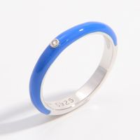 Sterling Silver White Gold Plated Casual Simple Style Plating Inlay Round Zircon Rings main image 5