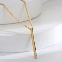 Copper 18K Gold Plated Simple Style Classic Style Plating Inlay Solid Color Zircon Pendant Necklace main image 3