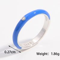 Sterling Silver White Gold Plated Casual Simple Style Plating Inlay Round Zircon Rings sku image 7