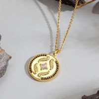 Cobre Chapados en oro de 18k Estilo Simple Estilo Clásico Enchapado Embutido Color Sólido Circón Collar Colgante main image 7