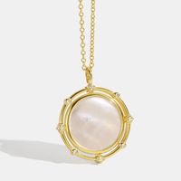 Copper 18K Gold Plated Simple Style Classic Style Plating Inlay Solid Color Zircon Pendant Necklace main image 1