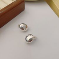 1 Pair Simple Style Solid Color Plating Sterling Silver Gold Plated Ear Studs main image 1