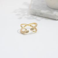 Copper 18K Gold Plated Casual Simple Style Plating Inlay Grain Zircon Open Rings main image 3