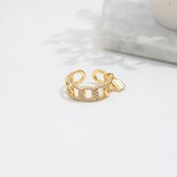 Copper 18K Gold Plated Casual Simple Style Plating Inlay Grain Zircon Open Rings main image 4