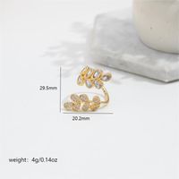 Copper 18K Gold Plated Casual Simple Style Plating Inlay Grain Zircon Open Rings sku image 6