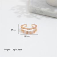 Copper 18K Gold Plated Casual Simple Style Plating Inlay Grain Zircon Open Rings sku image 1