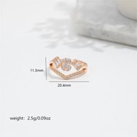 Copper 18K Gold Plated Casual Simple Style Plating Inlay Grain Zircon Open Rings sku image 3