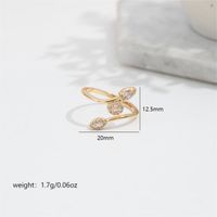Copper 18K Gold Plated Casual Simple Style Plating Inlay Grain Zircon Open Rings sku image 5