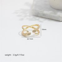 Kupfer 18 Karat Vergoldet Lässig Einfacher Stil Überzug Inlay Korn Zirkon Offener Ring sku image 2