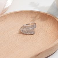 Copper White Gold Plated Elegant Simple Style Plating Inlay Solid Color Zircon Open Rings main image 4