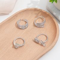 Copper White Gold Plated Elegant Simple Style Plating Inlay Solid Color Zircon Open Rings main image 1