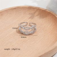 Copper White Gold Plated Elegant Simple Style Plating Inlay Solid Color Zircon Open Rings sku image 2