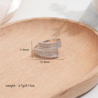 Copper White Gold Plated Elegant Simple Style Plating Inlay Solid Color Zircon Open Rings sku image 4