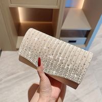 Apricot Polyester Solid Color Rhinestone Evening Bags main image 1