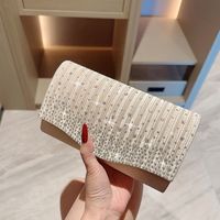 Apricot Polyester Solid Color Rhinestone Evening Bags main image 4