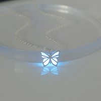 Copper Romantic Sweet Luminous Butterfly Pendant Necklace sku image 5