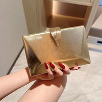 Gold Polyester Solid Color Chain Evening Bags main image 4