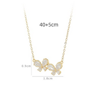Copper Simple Style Shiny Inlay Butterfly Zircon Necklace main image 2