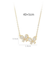 Le Cuivre Style Simple Brillant Incruster Papillon Zircon Collier main image 2