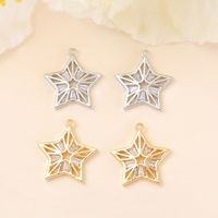1 Piece 20 * 19mm Copper Zircon 18K Gold Plated White Gold Plated Star Polished Pendant main image 8