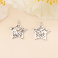 1 Piece 20 * 19mm Copper Zircon 18K Gold Plated White Gold Plated Star Polished Pendant main image 4