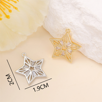 1 Piece 20 * 19mm Copper Zircon 18K Gold Plated White Gold Plated Star Polished Pendant main image 2
